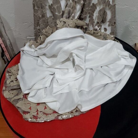 Sparkle Backless Prom Dress Full Length Beaded Style 71958 in Ivory/Palomino - Picture 8 of 15